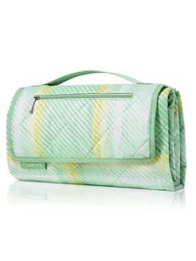 Clinique Mint Green & Yellow Quilted Picnic Blanket